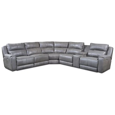 Sectional Sofa with 5 Seats and Cup Holders and Power Headrests