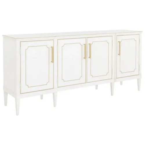 Transitional 4-Door Credenza with Adjustable Shelves