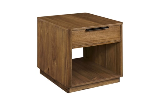 Transitional 1-Drawer End Table with Lower Shelf