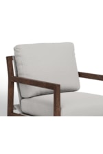 International Furniture Direct Milan Contemporary Upholstered Armchair with Exposed Wooden Frame