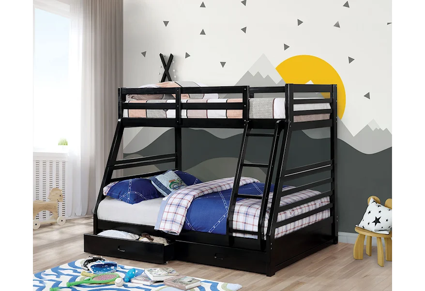 California Twin Over Full Bunk Bed  by Furniture of America at Sam Levitz Furniture
