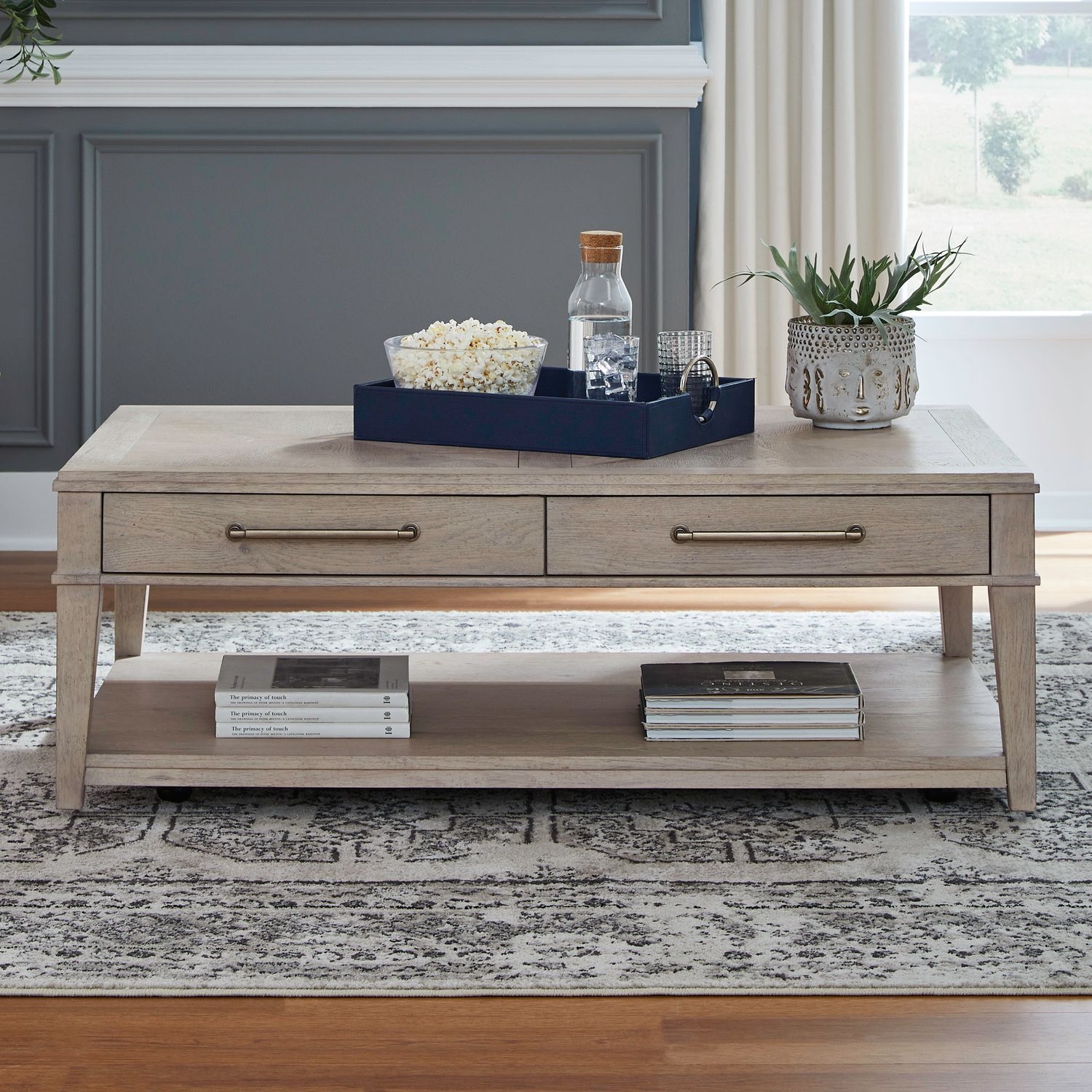 Liberty Furniture New Haven 2-Drawer Rectangular Cocktail Table