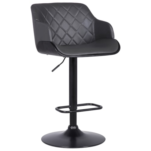Transitional Upholstered Adjustable Bar Stool