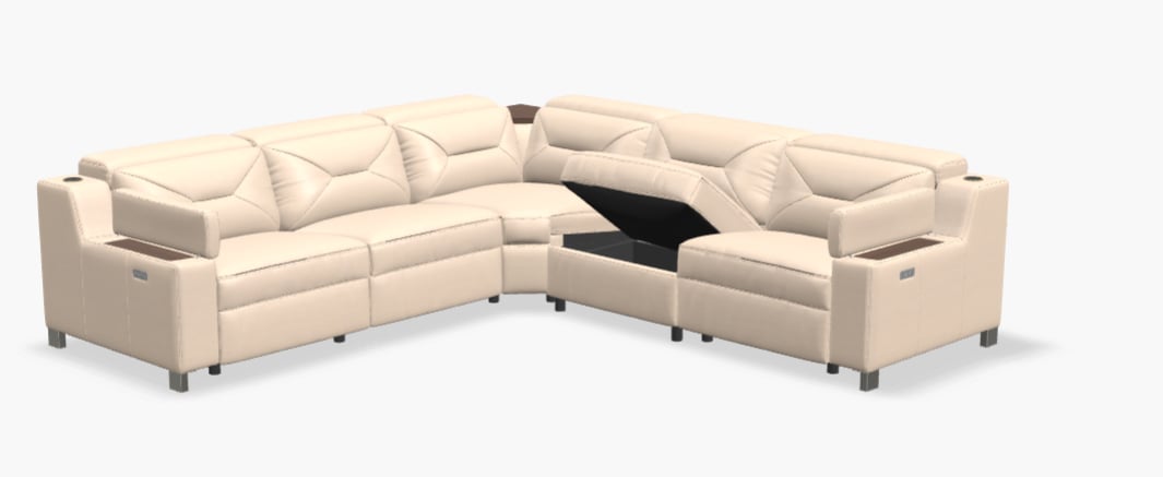 5-Seat L-Sectional with Storage Console
