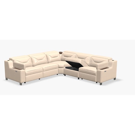 5-Seat L-Sectional with Storage Console