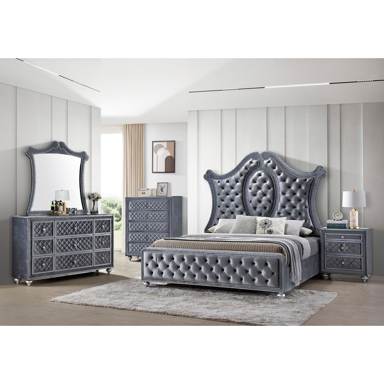 Crown Mark Cameo Queen Bed