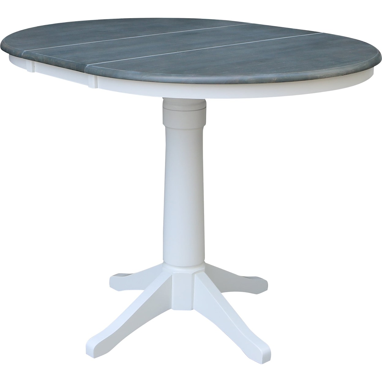 John Thomas Dining Essentials Round Table in Heather Gray/ White