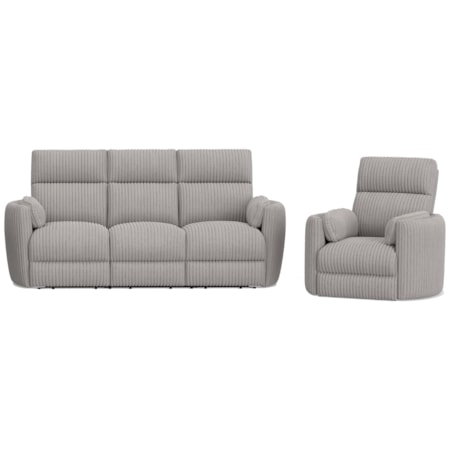 Power Reclining Sofa and Recliner Set