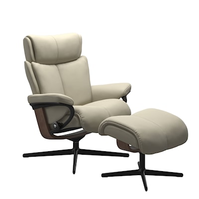 Stressless by Ekornes Magic Magic Small Recliner and Ottoman