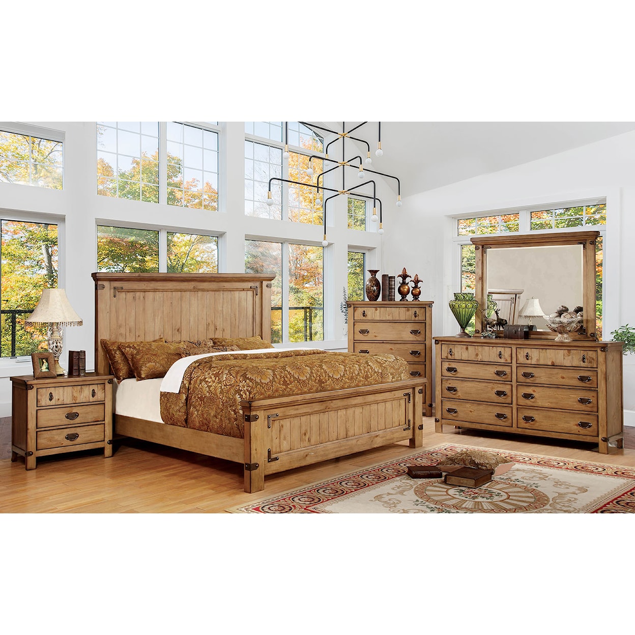 Furniture of America - FOA Carlsbad 5-Piece Queen Bedroom Set with 2 Nightstands