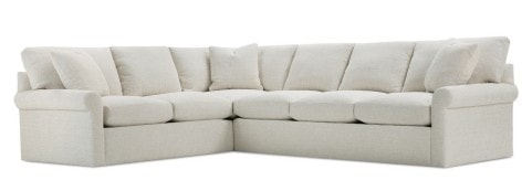 Contemporary 2-Piece Sectional Sofa with Throw Pillows