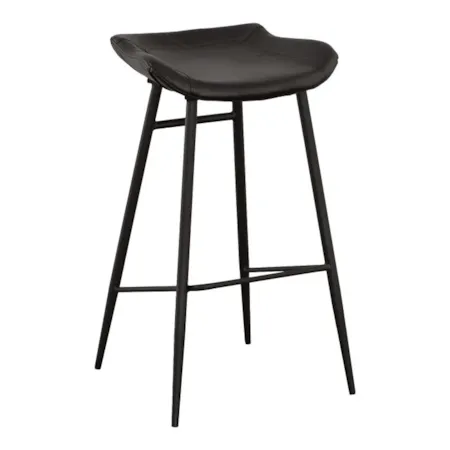 Leather Counter Stool w/Decorative Stitching