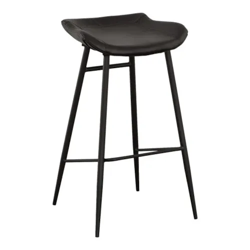 Contemporary Leather Counter Stool w/Decorative Stitching