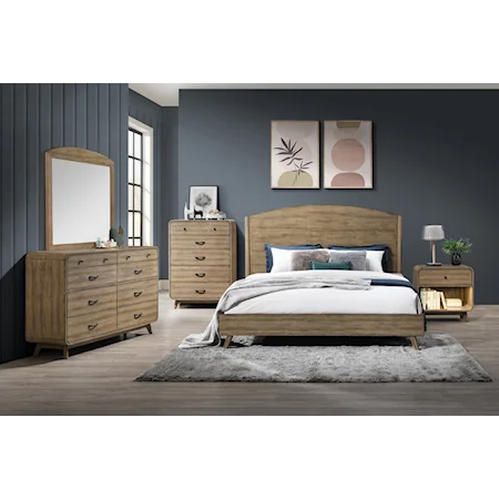 5-Piece Mid-Century Modern Queen Bedroom Set