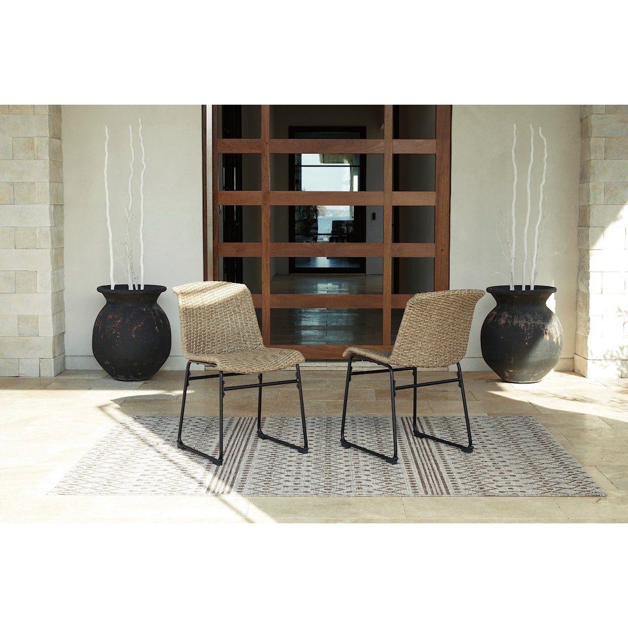 Signature Design by Ashley Amaris Set of 2 Outdoor Dining Chairs