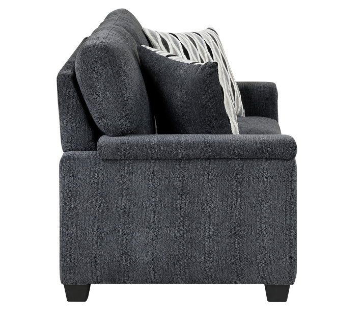 Loveseat with Throw Pillows