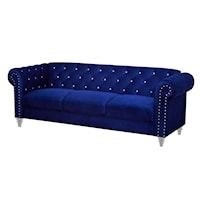 Glam Crystal Sofa with Button Tufting
