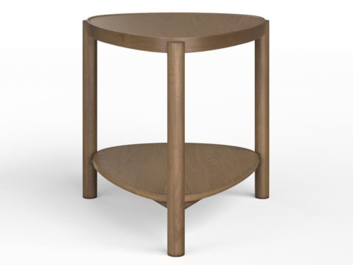 Transitional Accent End Table with Shaped Bottom Shelves