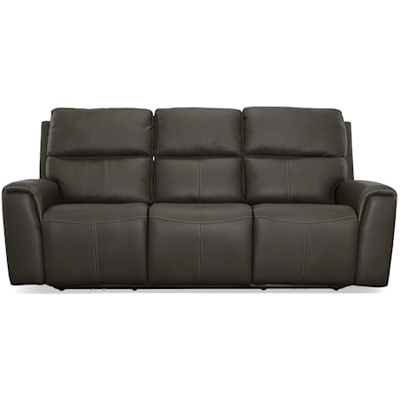 Leather Pwr Reclining Sofa w/ Pwr Headrests
