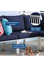 Modway Riverside Riverside Coastal 5-Piece Outdoor Patio Aluminum Set - Gray/Charcoal