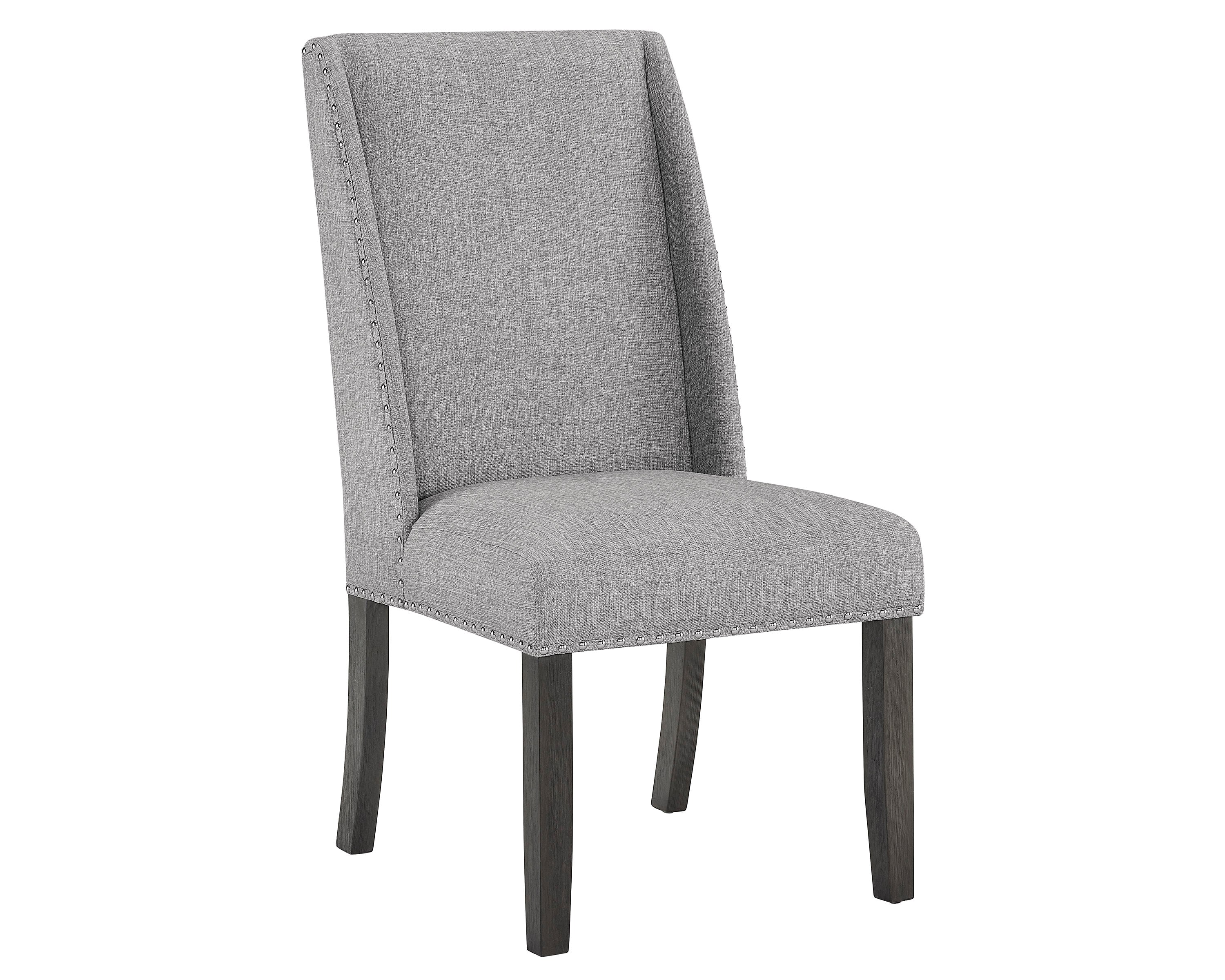 Gray dining chairs online with nailheads