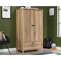 Casual Two-Door Bedroom Armoire with Lower Storage Drawer