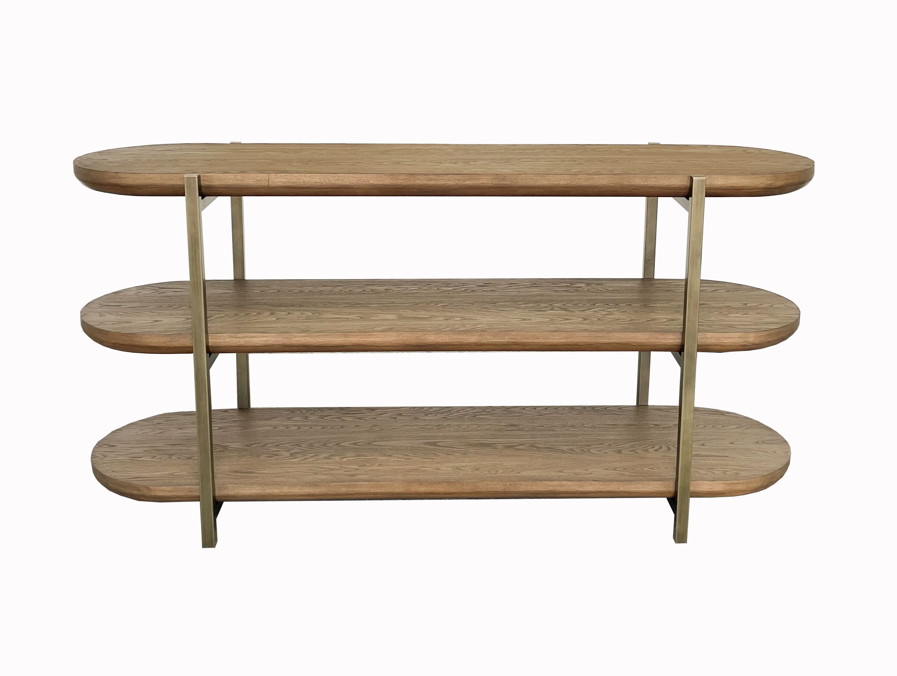 2-Shelf Oval Console Table