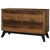 Rustic 6-Drawer Dresser