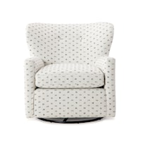 Contemporary Swivel Glider Chair with Button Tufting