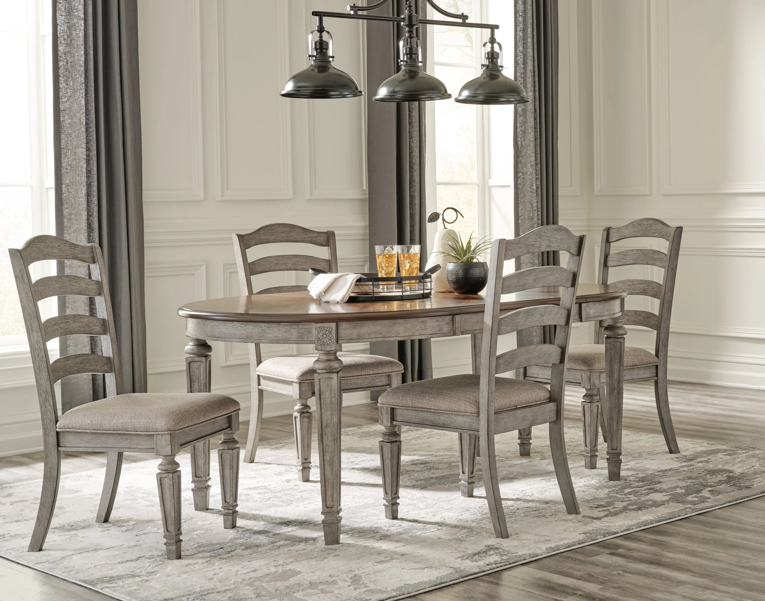Signature Design by Ashley Lodenbay D751D1 Dining Table and 4 Chairs