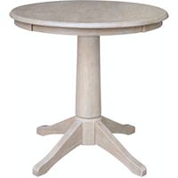 30'' Pedestal Table in Taupe Gray