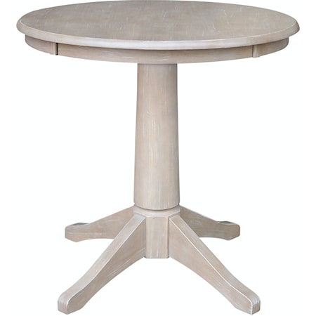 30'' Pedestal Table in Taupe Gray