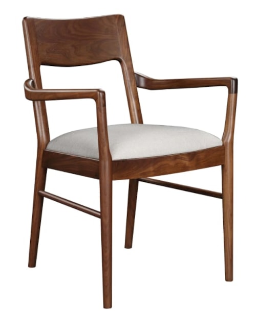 Mid-Century Modern Arm Chair with Upholstered Seat