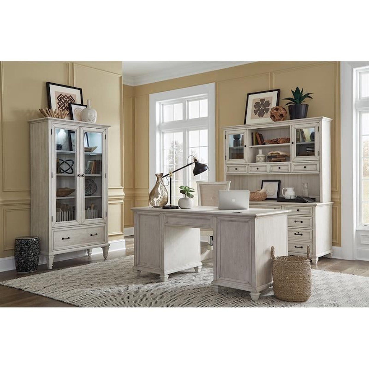 Magnussen Home Newport Home Office Credenza and Hutch