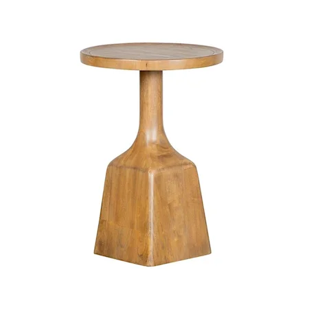 Transitional Round Accent End Table