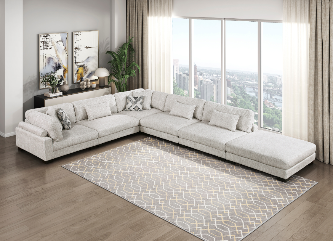 Homelegance Tinley 6-Piece Sectional Sofa with Ottoman