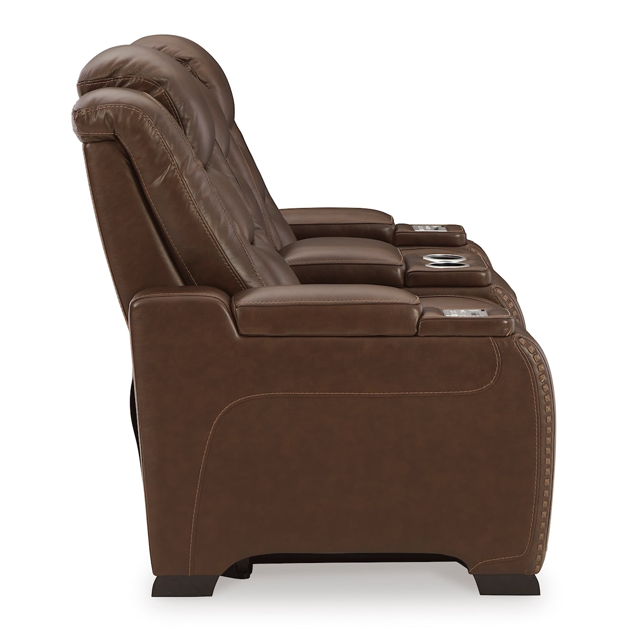 Signature Design by Ashley The Man-Den Power Reclining Loveseat with Console