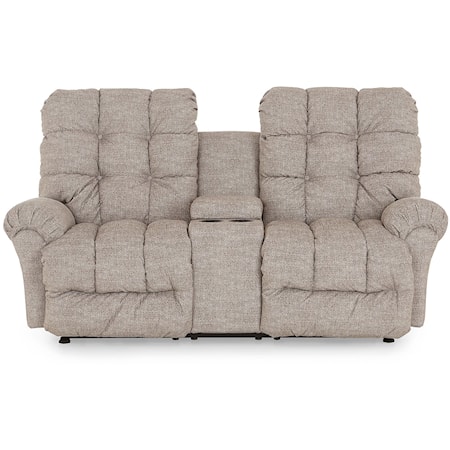 Customizable Space Saver Console Loveseat with Cupholders