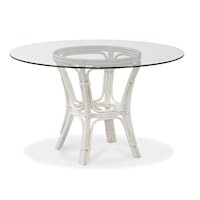 Tropical Dining Table with Glass Table Top