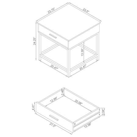 Byers 1-drawer End Table