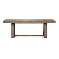 Transitional Trestle Dining Table with Removable Leaf
