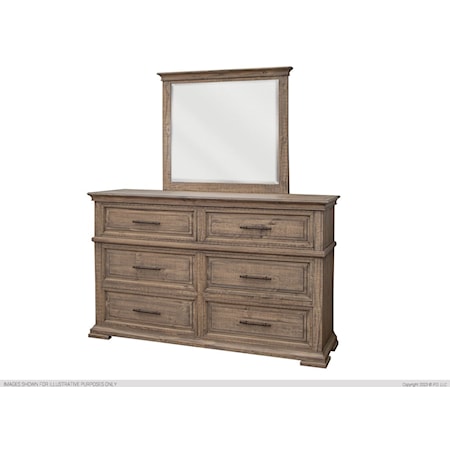 Traditional 6-Drawer Dresser with Microfiber-Lined Top Drawers