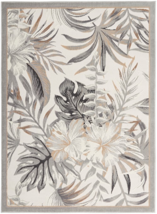 5'3" x 7'3" Ivory/Grey Rectangle Rug