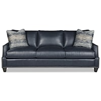 Transitional Sofa with Nail-Head Trim & Toss Pillows