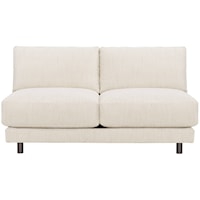 Contemporary Outdoor Armless Loveseat