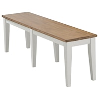 Rustic Two-Tone Dining Bench