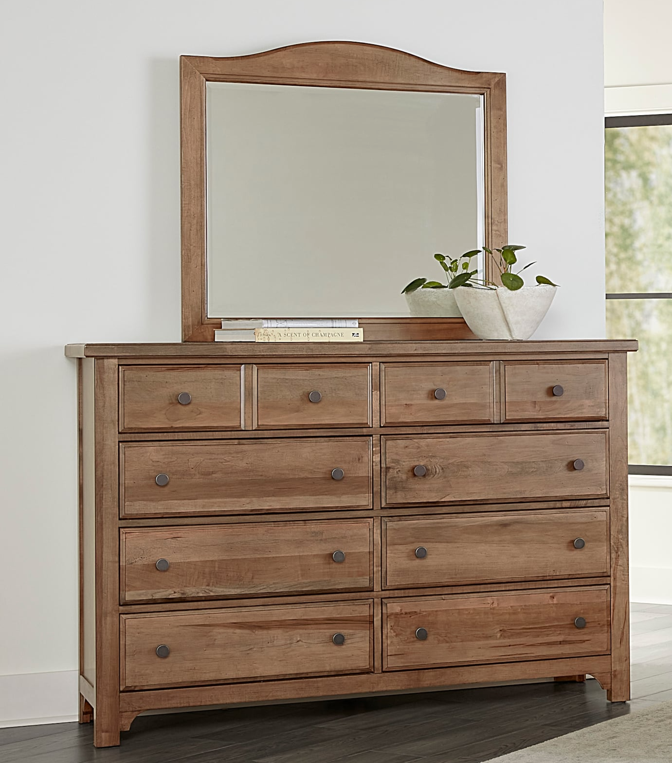 Vaughan-Bassett Cool Farmhouse 4-Piece King Sleigh Bedroom Set