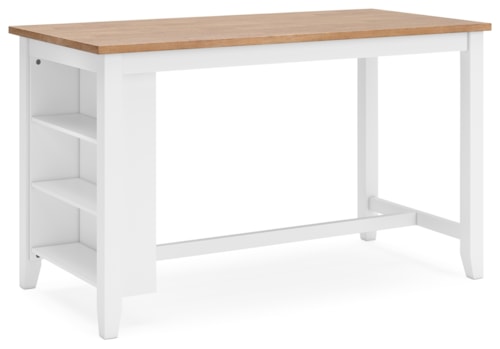 Casual 3-Shelf Counter Height Table with Open Storage