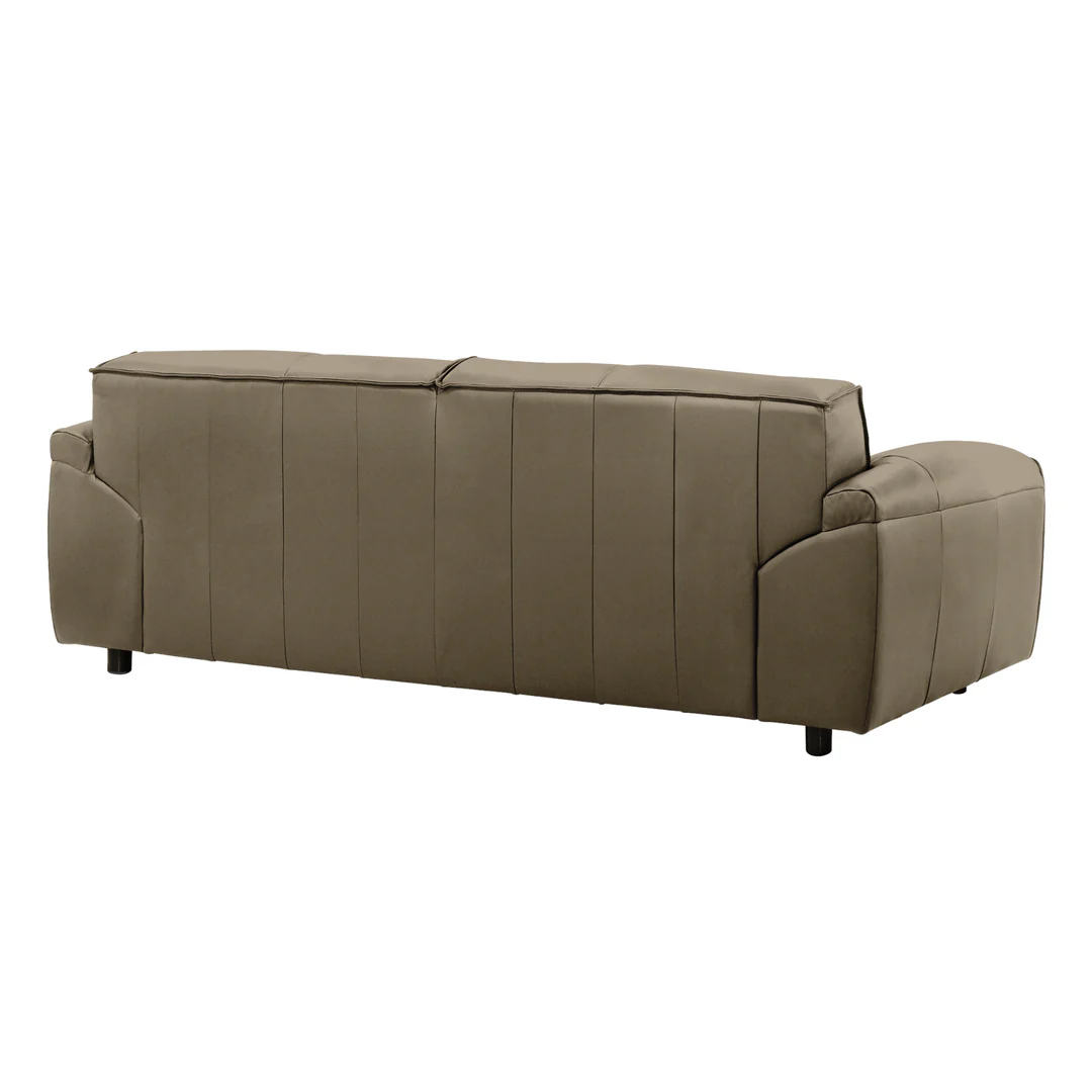 Leather Squared Pillow-Arm Sofa