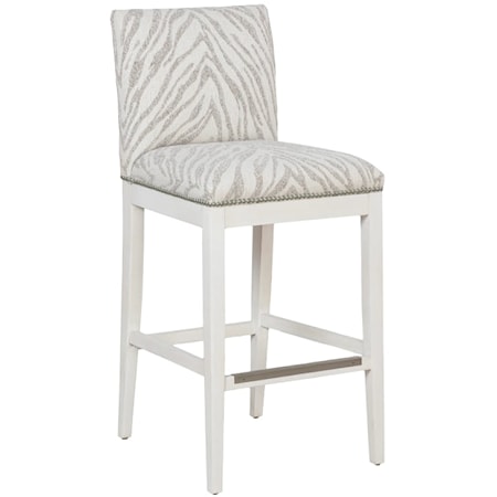 Contemporary Armless Bar Stool with Linen Finish